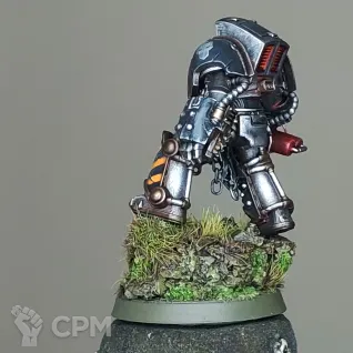 Описание картинки Terminator with Heavy Flamer⁠ (Iron Warriors) от Ravechwood по цене 1 500руб | Свободный Рынок Миниатюр - СРМ