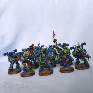 Описание картинки Chaos Space Marines оригинал с пикой от artifactorum по цене 1 500руб | Свободный Рынок Миниатюр - СРМ