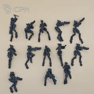 Описание картинки Tau Female breachers от PocketSized Prints по цене 500руб | Свободный Рынок Миниатюр - СРМ