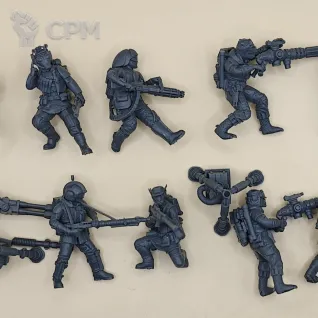 Описание картинки Winter Rebels heavy weapon squad от PocketSized Prints по цене 500руб | Свободный Рынок Миниатюр - СРМ