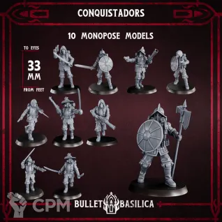 Описание картинки Conquistadors squad от PocketSized Prints по цене 500руб | Свободный Рынок Миниатюр - СРМ