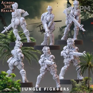 Описание картинки Female Jungle fighters от PocketSized Prints по цене 500руб | Свободный Рынок Миниатюр - СРМ