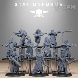 Описание картинки Scavengers Sanctum infantry от PocketSized Prints по цене 400руб | Свободный Рынок Миниатюр - СРМ