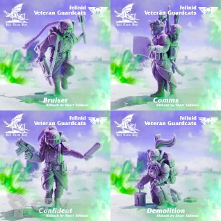 Описание картинки kill team : Veteran Guard cats от Studio Cockatoo по цене 2 000руб | Свободный Рынок Миниатюр - СРМ
