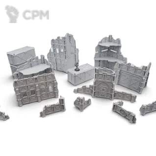 Описание картинки Набор Террейна 11th Редакции - Armored Ruins от Terrain Print по цене 3 000руб | Свободный Рынок Миниатюр - СРМ