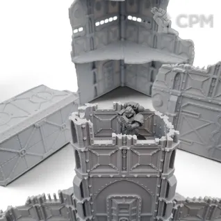 Описание картинки Набор Террейна 11th Редакции - Armored Ruins от Terrain Print по цене 3 000руб | Свободный Рынок Миниатюр - СРМ
