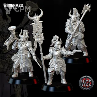 Описание картинки Gilded Linebreakers Command x3 от PocketSized Prints по цене 600руб | Свободный Рынок Миниатюр - СРМ