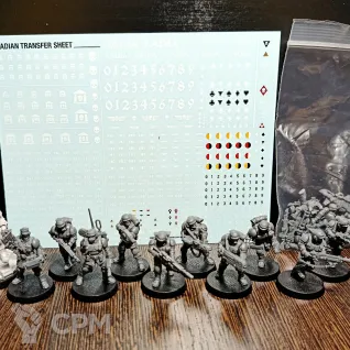 Описание картинки Cadian Shock Troops + Lord-General Anjou (Cadian Castellan) + экипаж Centaur RSV от Zindermann по цене 100руб | Свободный Рынок Миниатюр - СРМ