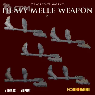 Описание картинки Chaos Space Marines Heavy melee weapon set V1 от ForgeNight по цене 375руб | Свободный Рынок Миниатюр - СРМ