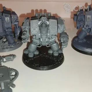 Описание картинки Space Marine Venerable Dreadnought 3штуке 1 оригинал, и бонусом два печатных от User37833 по цене 1 000руб | Свободный Рынок Миниатюр - СРМ