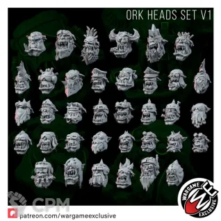 Описание картинки ORK HEADS SET от Бруталити по цене 300руб | Свободный Рынок Миниатюр - СРМ