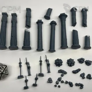 Описание картинки Черепа и древние колонны от Подземный человек по цене 250руб | Свободный Рынок Миниатюр - СРМ