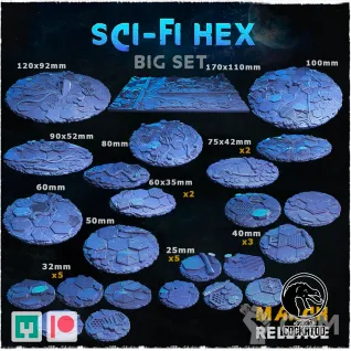 Описание картинки Sci-fi Hex Топперы от Studio Cockatoo по цене 1 200руб | Свободный Рынок Миниатюр - СРМ