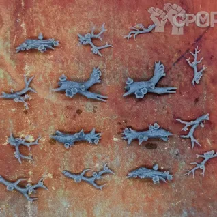 Описание картинки Ветки с грибами от Логово Каракатицы  по цене 100руб | Свободный Рынок Миниатюр - СРМ