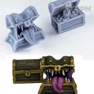 Описание картинки Мимик и Сундуки от Подземный человек по цене 150руб | Свободный Рынок Миниатюр - СРМ