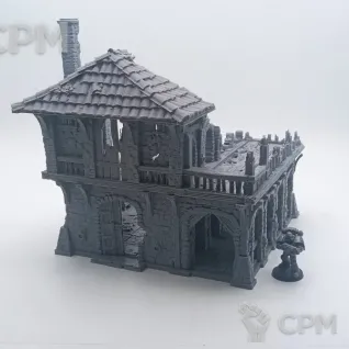 Описание картинки Разрушенный Склад - Фэнтези Террейн от Terrain Print по цене 800руб | Свободный Рынок Миниатюр - СРМ