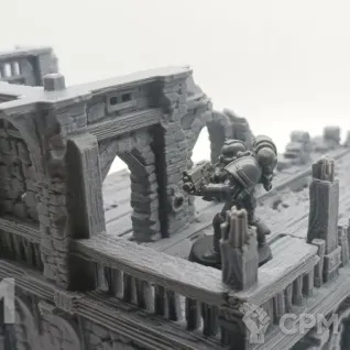 Описание картинки Разрушенный Склад - Фэнтези Террейн от Terrain Print по цене 800руб | Свободный Рынок Миниатюр - СРМ