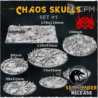 Описание картинки Chaos Skulls топперы 25мм от Studio Cockatoo по цене 450руб | Свободный Рынок Миниатюр - СРМ