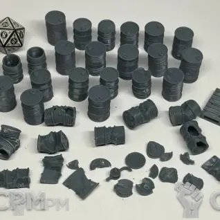 Описание картинки Металлические бочки от Подземный человек по цене 200руб | Свободный Рынок Миниатюр - СРМ