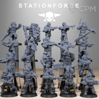 Описание картинки + Corrupted Guard Infantry Builder Kit + от WastelandMiniatures по цене 1 000руб | Свободный Рынок Миниатюр - СРМ