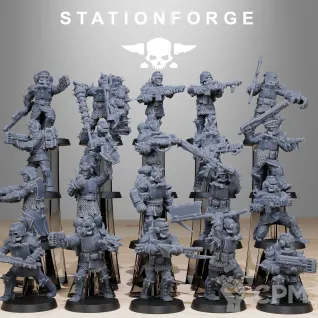 Описание картинки + Corrupted Guard Infantry Builder Kit + от WastelandMiniatures по цене 1 000руб | Свободный Рынок Миниатюр - СРМ