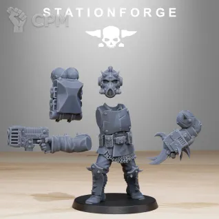 Описание картинки + Corrupted Guard Infantry Builder Kit + от WastelandMiniatures по цене 1 000руб | Свободный Рынок Миниатюр - СРМ