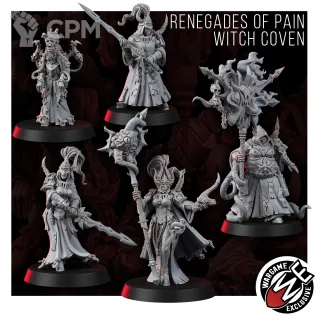 Описание картинки RENEGADES OF PAIN WITCH COVEN Ковен Ведьм Ренегатов от WastelandMiniatures по цене 300руб | Свободный Рынок Миниатюр - СРМ
