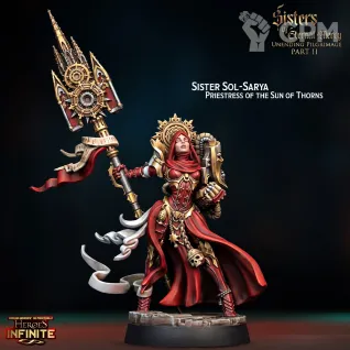 Описание картинки Sister Sol-Sarya Priestress of the Sun of Thorns от Бруталити по цене 200руб | Свободный Рынок Миниатюр - СРМ