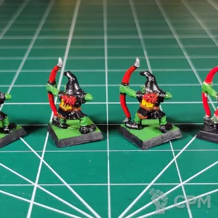 Описание картинки Night Goblins Archers OLD x4 от Каджит по цене 100руб | Свободный Рынок Миниатюр - СРМ