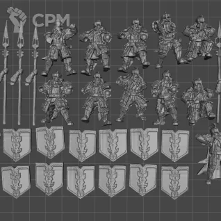 Описание картинки Iron Hills Dwarf Warriors with Spears Warband (2023) 10 парней. от WastelandMiniatures по цене 650руб | Свободный Рынок Миниатюр - СРМ
