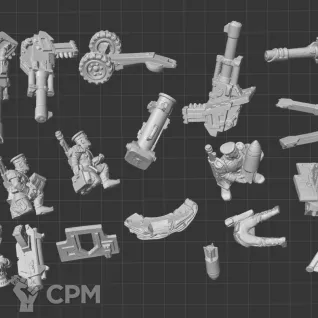 Описание картинки Mordian Iron Guard Heavy Weapons Team Full Pack от White Rhino по цене 100руб | Свободный Рынок Миниатюр - СРМ