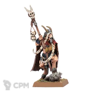 Описание картинки Warhammer the old world - Beastman shaman Metal от FULL METAL по цене 250руб | Свободный Рынок Миниатюр - СРМ
