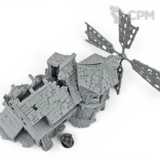 Описание картинки Разрушенный Дом-Мельница - Фэнтези Террейн от Terrain Print по цене 800руб | Свободный Рынок Миниатюр - СРМ