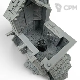 Описание картинки Разрушенный Дом-Мельница - Фэнтези Террейн от Terrain Print по цене 800руб | Свободный Рынок Миниатюр - СРМ