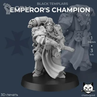 Описание картинки Black Templars Emperor's Champion v2 от  по цене 100руб | Свободный Рынок Миниатюр - СРМ