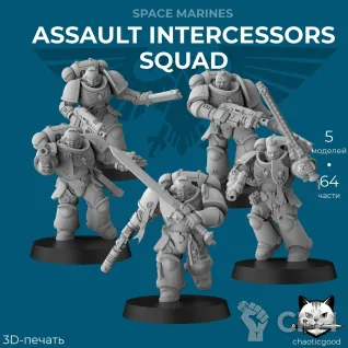 Описание картинки Assault Intercessors Squad от  по цене 300руб | Свободный Рынок Миниатюр - СРМ