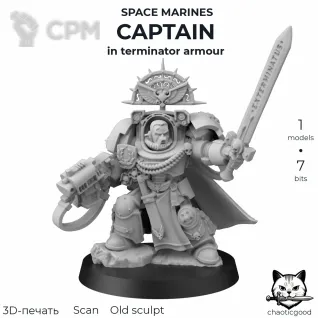 Описание картинки Captain in Terminator Armour old sculpt от  по цене 100руб | Свободный Рынок Миниатюр - СРМ