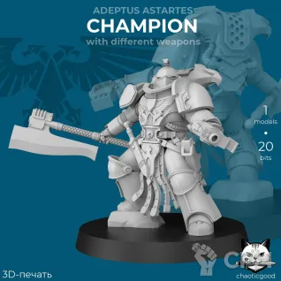 Описание картинки Champion with different weapons от  по цене 100руб | Свободный Рынок Миниатюр - СРМ