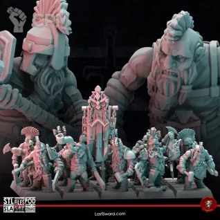 Описание картинки Dwarves Berserkers от Recruiter по цене 600руб | Свободный Рынок Миниатюр - СРМ