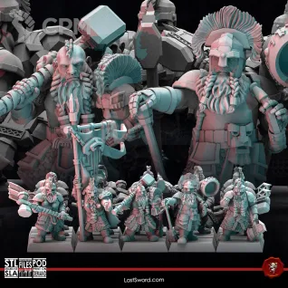 Описание картинки Dwarves Royal Guard от Recruiter по цене 600руб | Свободный Рынок Миниатюр - СРМ