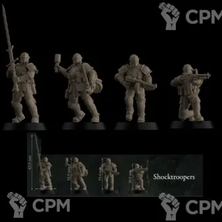 Описание картинки TRENCH CRUSADE. Новая Антиохия. New Antioch. Shocktroopers. Штурмовики. от Подземный человек по цене 200руб | Свободный Рынок Миниатюр - СРМ