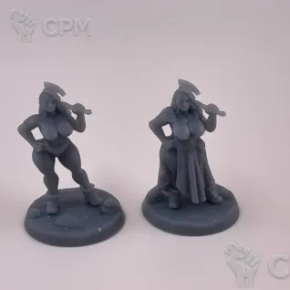 Описание картинки Fantasy Pin-up. Северянка с топором от Подземный человек по цене 150руб | Свободный Рынок Миниатюр - СРМ