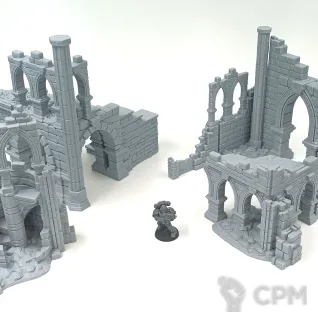 Описание картинки Каменные Фэнтези Руины - комплект из 4 от Terrain Print по цене 800руб | Свободный Рынок Миниатюр - СРМ