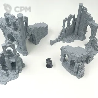 Описание картинки Каменные Фэнтези Руины - комплект из 4 от Terrain Print по цене 800руб | Свободный Рынок Миниатюр - СРМ