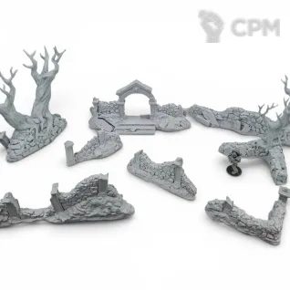Описание картинки Стены Кладбища - Фэнтези Террейн, Shadowfey Ruins от Terrain Print по цене 100руб | Свободный Рынок Миниатюр - СРМ