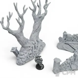 Описание картинки Стены Кладбища - Фэнтези Террейн, Shadowfey Ruins от Terrain Print по цене 100руб | Свободный Рынок Миниатюр - СРМ