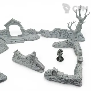 Описание картинки Стены Кладбища - Фэнтези Террейн, Shadowfey Ruins от Terrain Print по цене 100руб | Свободный Рынок Миниатюр - СРМ