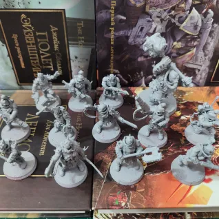 Описание картинки Corrupted Guard The Forsaken  Культисты + базы от WastelandMiniatures по цене 550руб | Свободный Рынок Миниатюр - СРМ