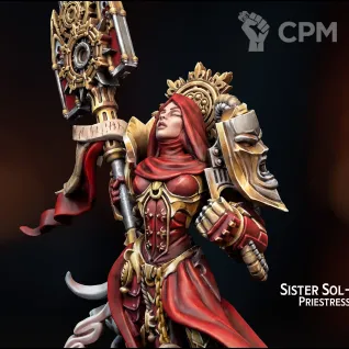 Описание картинки Sister Sol-Sarya Priestress of the Sun of Thorns от Бруталити по цене 200руб | Свободный Рынок Миниатюр - СРМ