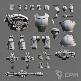 Описание картинки Knight Destrier 1 от 3D Mechanicus по цене 1 000руб | Свободный Рынок Миниатюр - СРМ